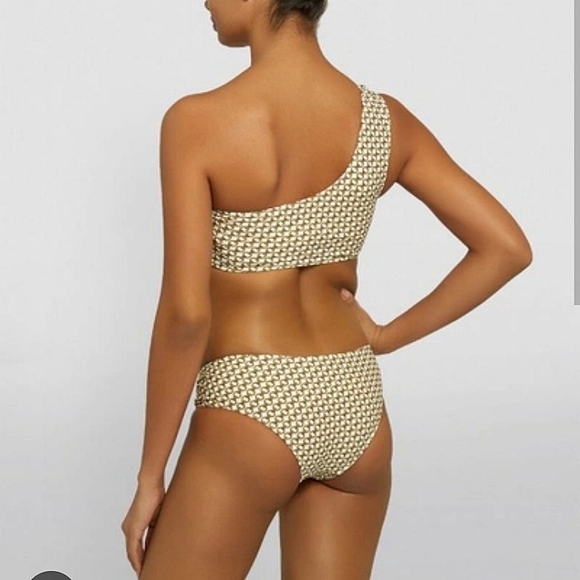 Jonathan Simkhai chain print ring shoulder bikini top small NWT - Picture 2 of 9